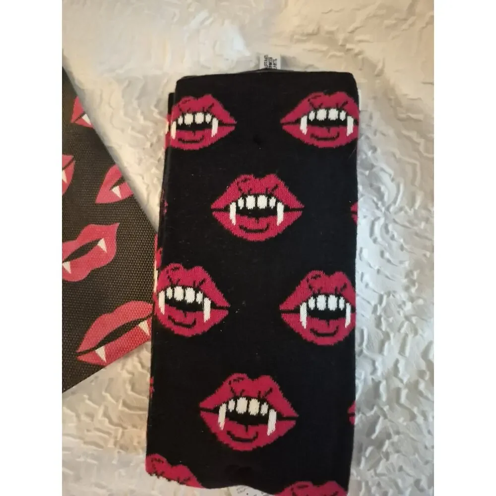 💥 Midnight Magic Placemats & Towels 8 13”x19” Vampire Black Red Teeth Lips A6